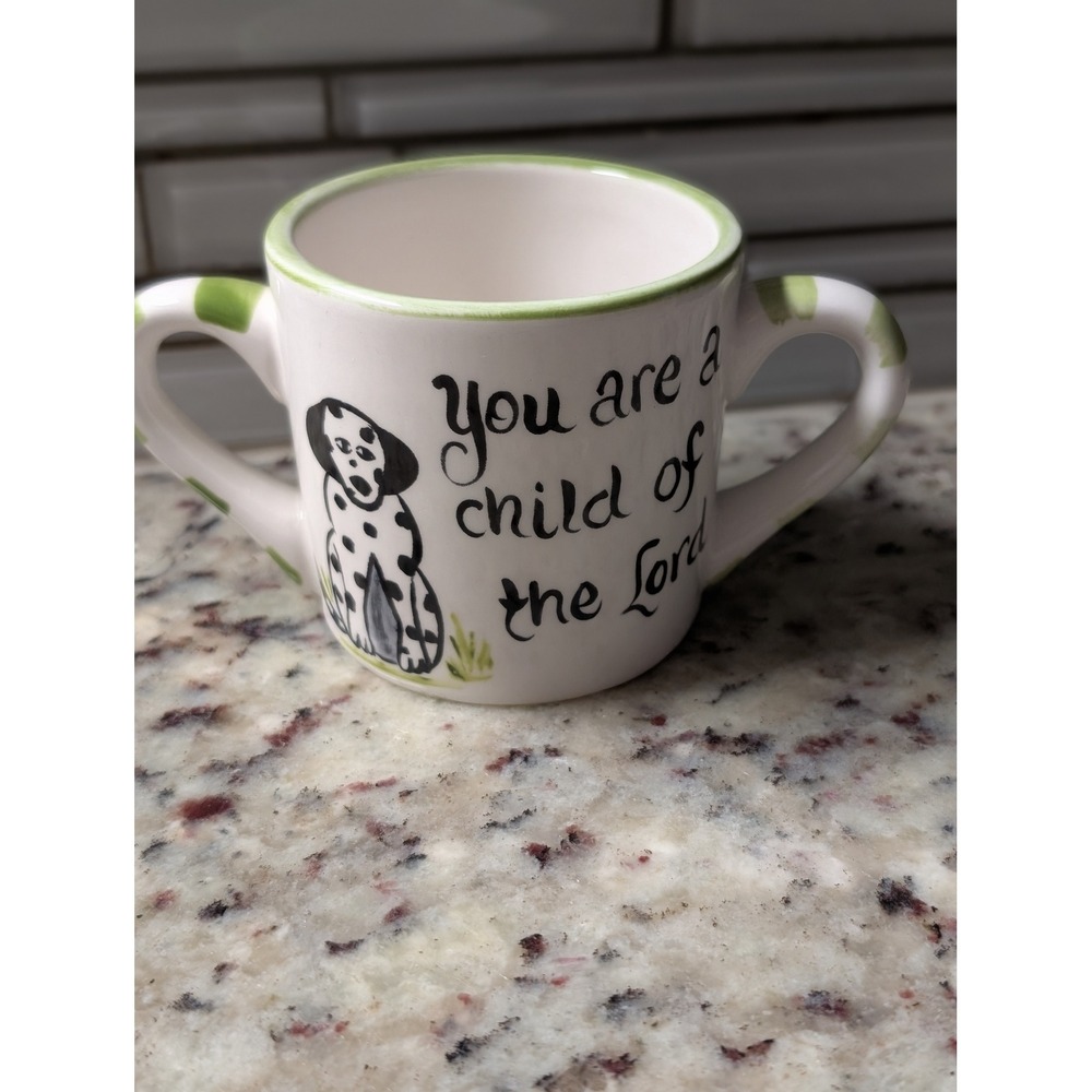 Young's Goodness Gracious Child of the Lord Mug Fire Truck Dalmatian 2-Handle